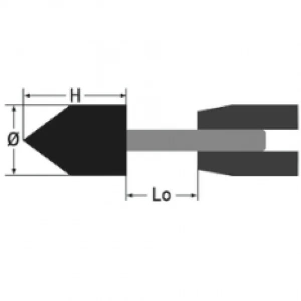 Beta 11120 mola abrasiva cilindro piramidale con gambo 111200006 - dettaglio 3