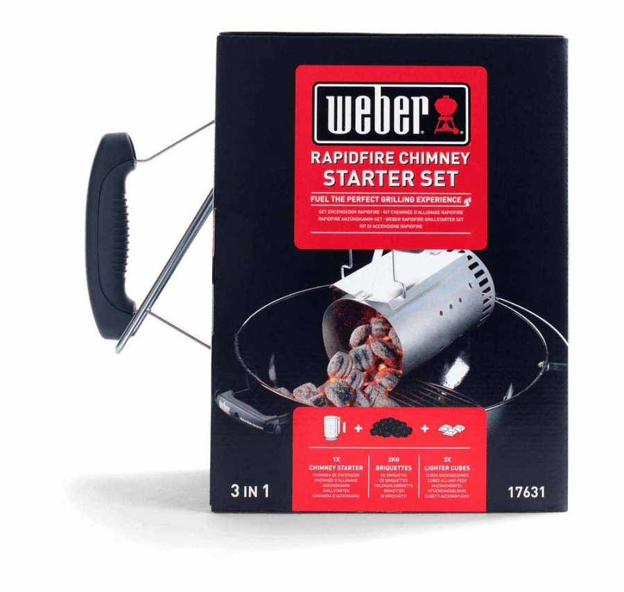 Weber kit 3 in 1 ciminiera di accensione, 2 kg di bricchetti, 3 cubetti accendifuoco - dettaglio 2