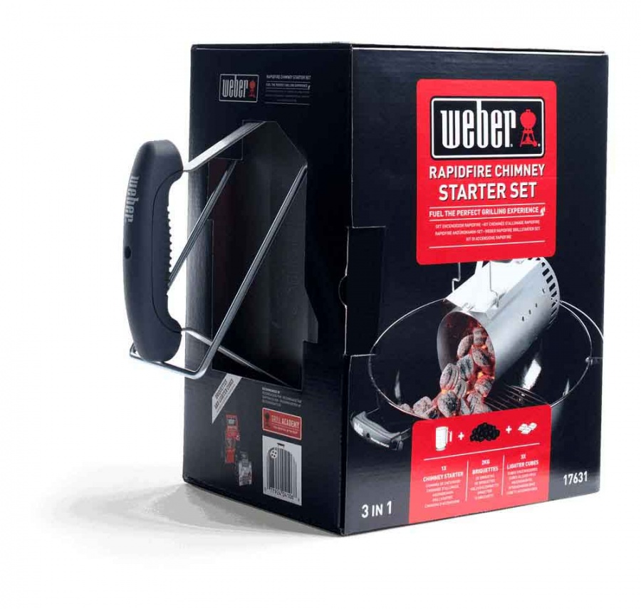Weber kit 3 in 1 ciminiera di accensione, 2 kg di bricchetti, 3 cubetti accendifuoco - dettaglio 3