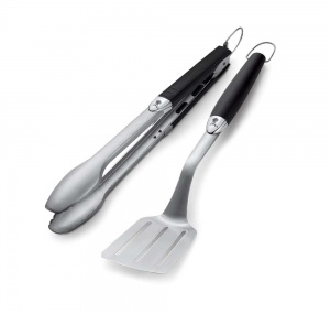 Weber kit 2 accessori in inox - spatola e pinza - dettaglio 1