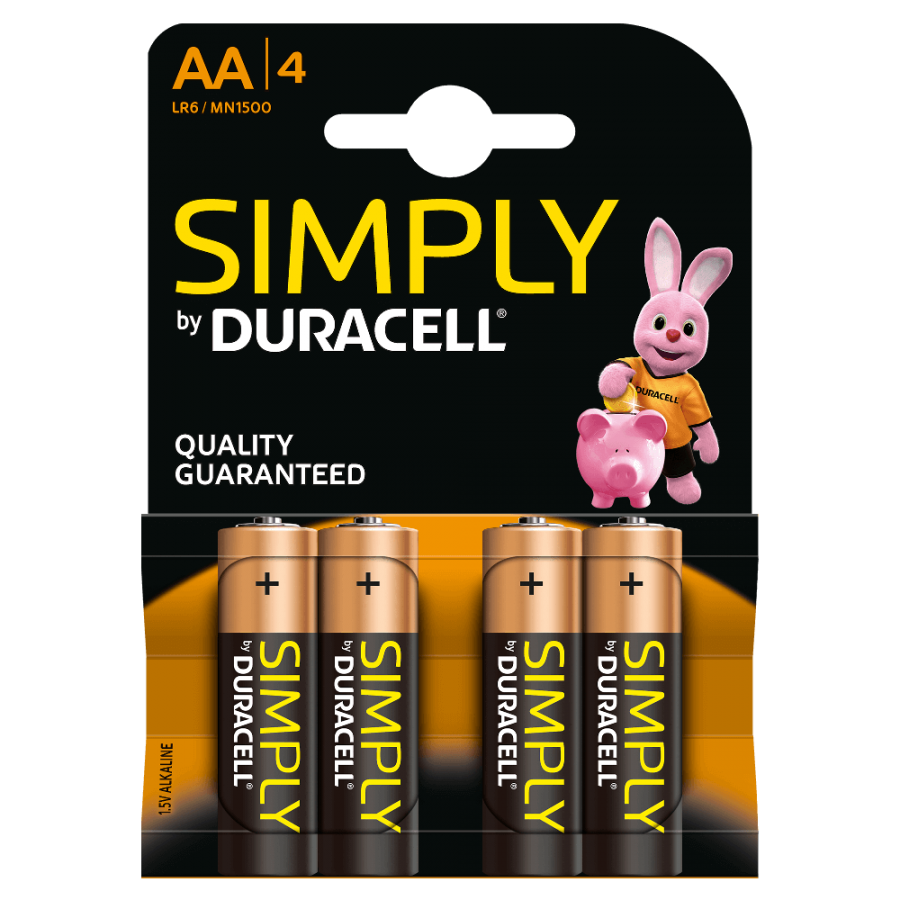 Duracell AA Batterie Alcaline Simply Pz 4 - LR6/MN1500