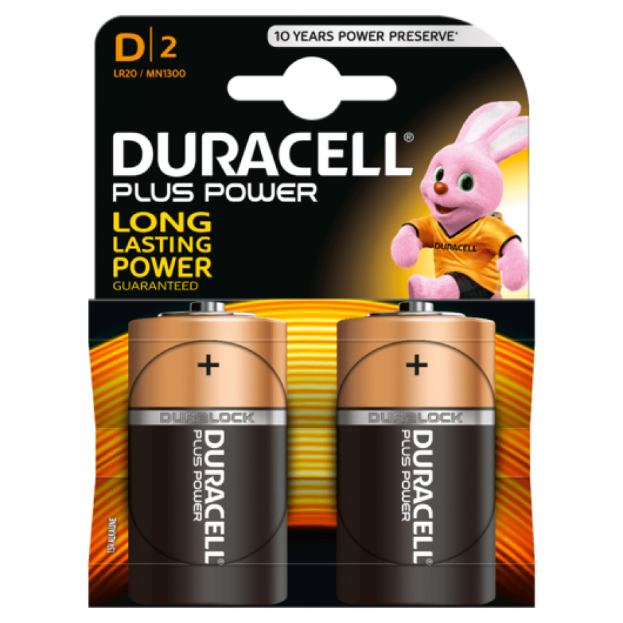 Duracell Torcia D Batterie Alcaline Plus Power Pz 2 - LR20/MN1300