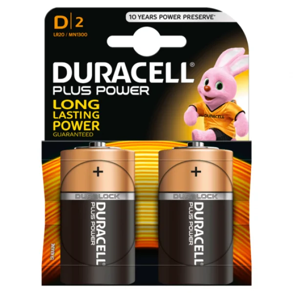 Duracell Torcia D Batterie Alcaline Plus Power Pz 2