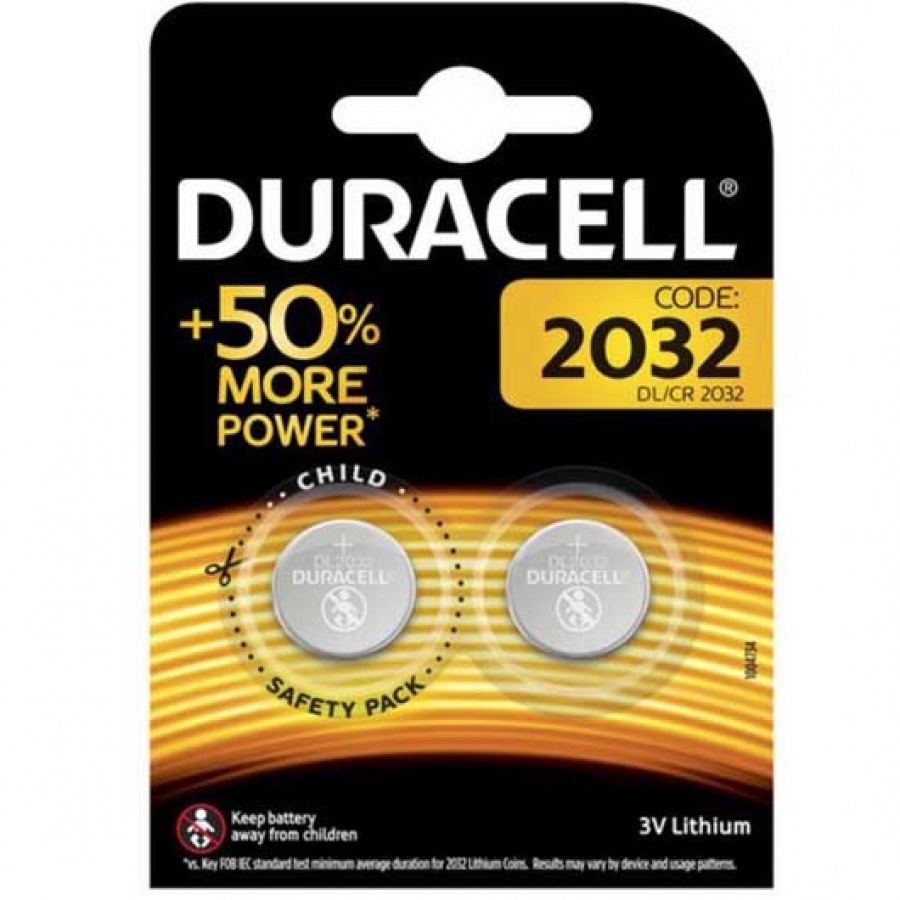 Duracell 2032 Batterie litio 50% More Power a bottone 3V Pz 2 - DL/CR 2032
