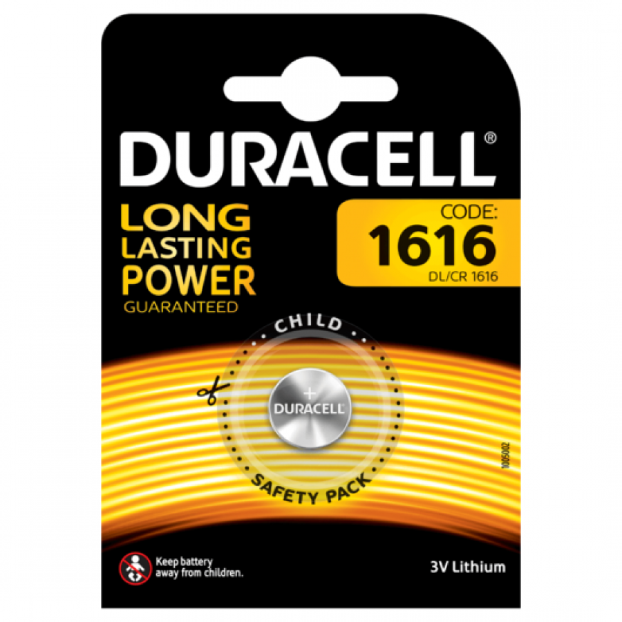 Duracell 1616 Batterie litio Long Lasting Power a bottone 3V Pz 1 - DL1616/CR/BR1616/CR1616