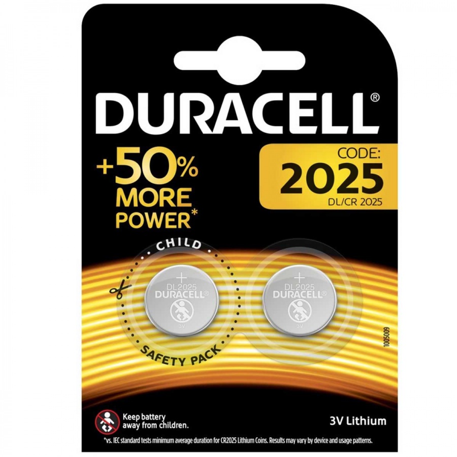 Duracell 2025 Batterie litio 50% More Power a bottone 3V Pz 2 - DL/CR 2025