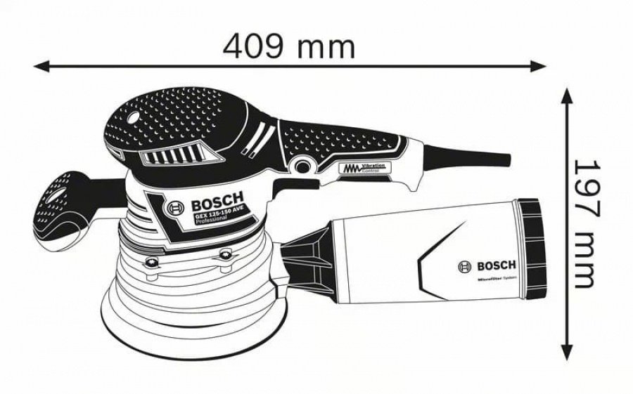Bosch gex 40-150 levigatrice rotorbitale 060137b201 - dettaglio 2