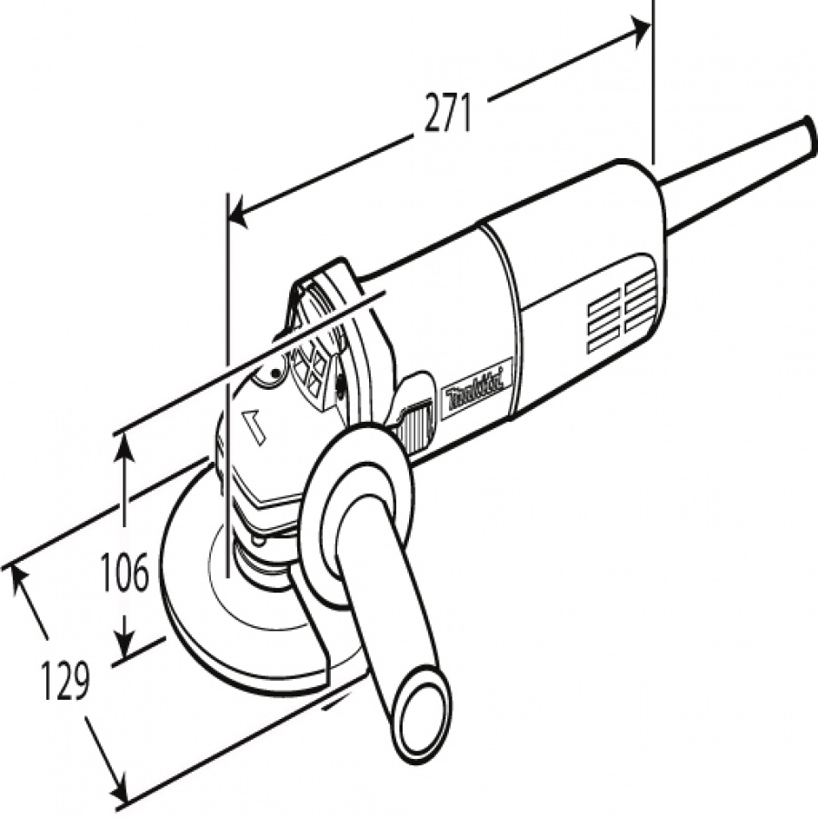 Disegno smerigliatrice angolare Makita 9557HNG