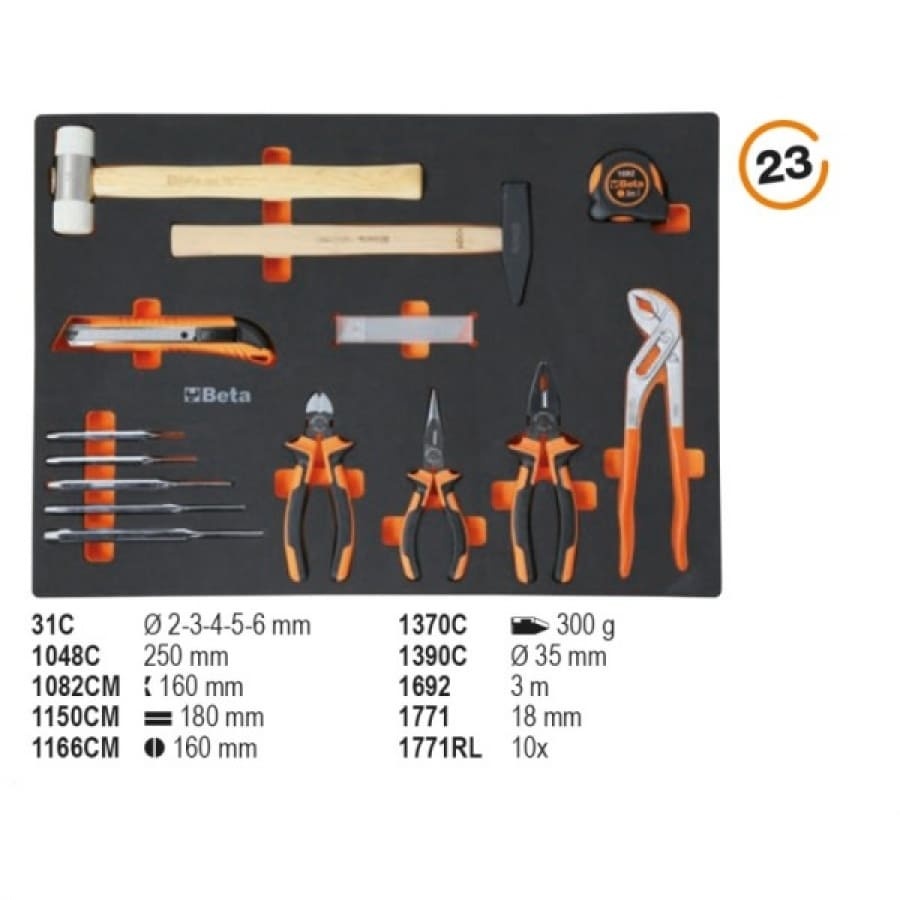 Beta 5904VU Assortimento utensili con termoformato 196 utensili - dettaglio 2