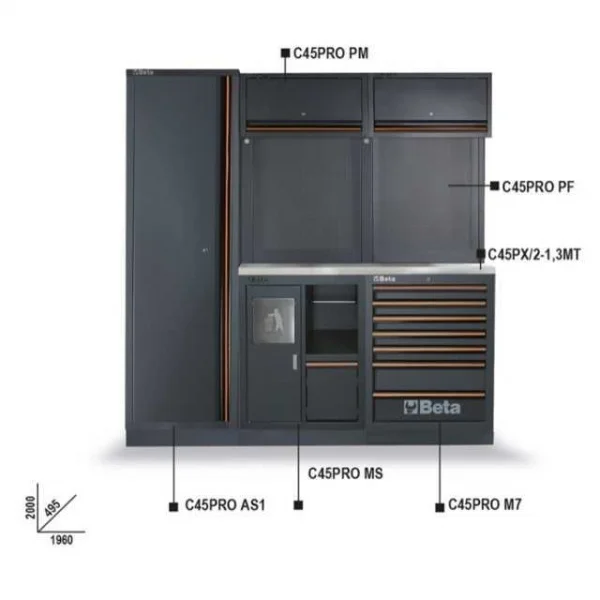 Beta c45pro cx combinazione arredamento officina 045000023 - dettaglio 6