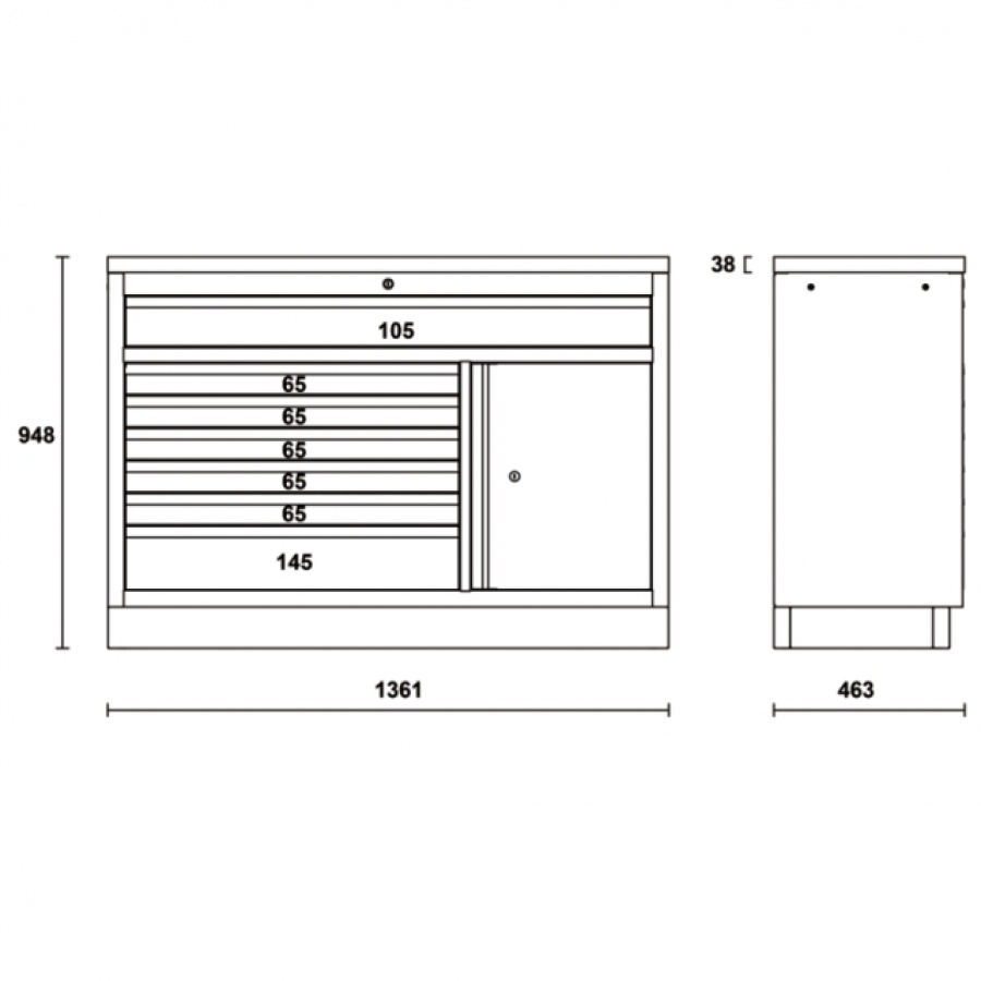 Beta c45pro m7a/w modulo fisso per arredamento officina 045000171 - dettaglio 2