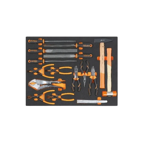 Beta mb65 16 pz. termoformato morbido con utensili a percussione, lime, pinze ed autobloccanti - dettaglio 1