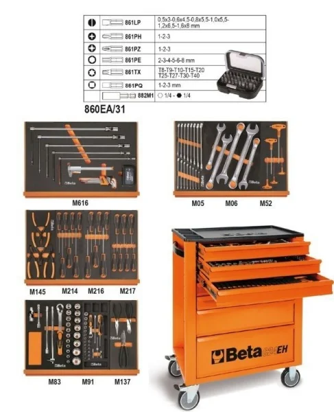 Beta 2400EH/VA-22 Cassettiera con assortimento 148 utensili
