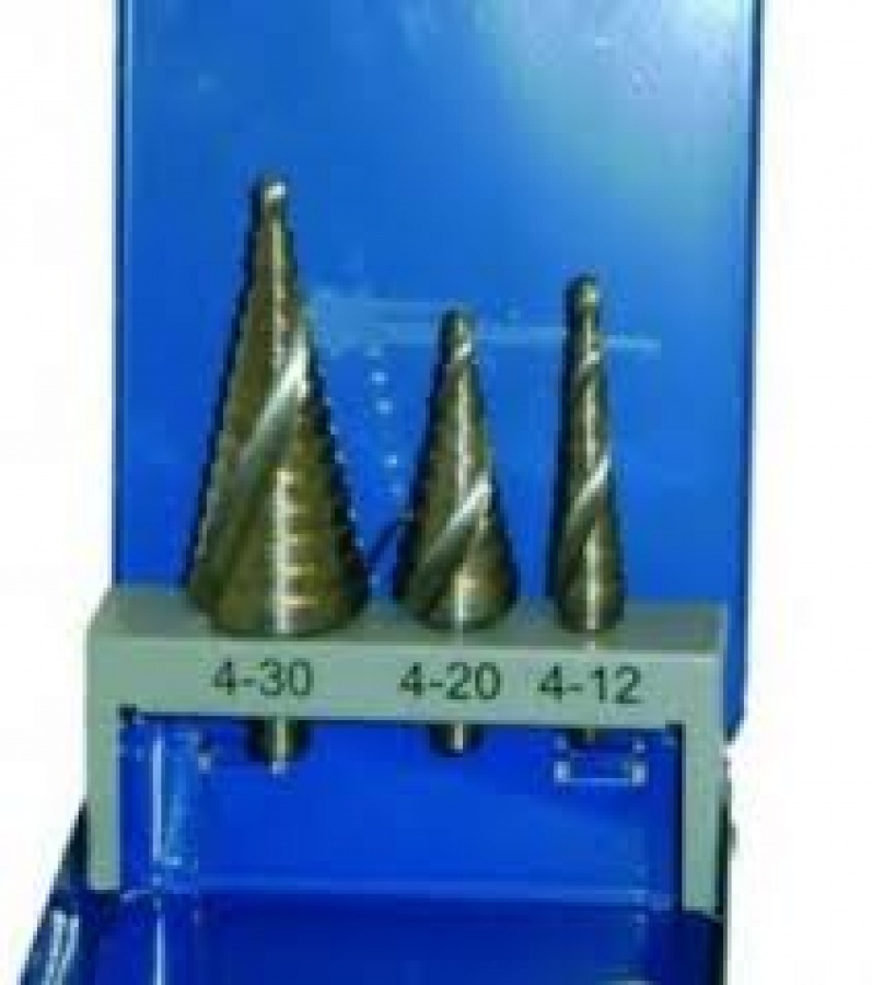 Set 3 Svasatori a gradino per acciaio Inox Makita art. P-70029 mm. 4-30 , 4-20 , 4-12
