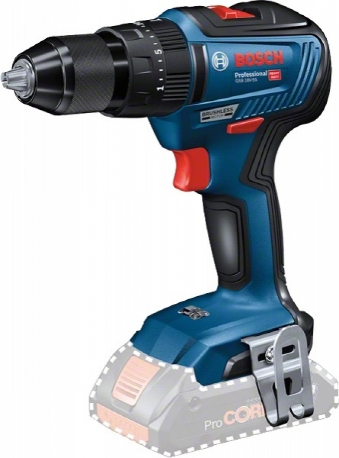 Bosch Kit Utensili 18V GWS 18V-7 + GSB 18V-55 con batterie 4,0 Ah e caricabatterie - 0615990M4A