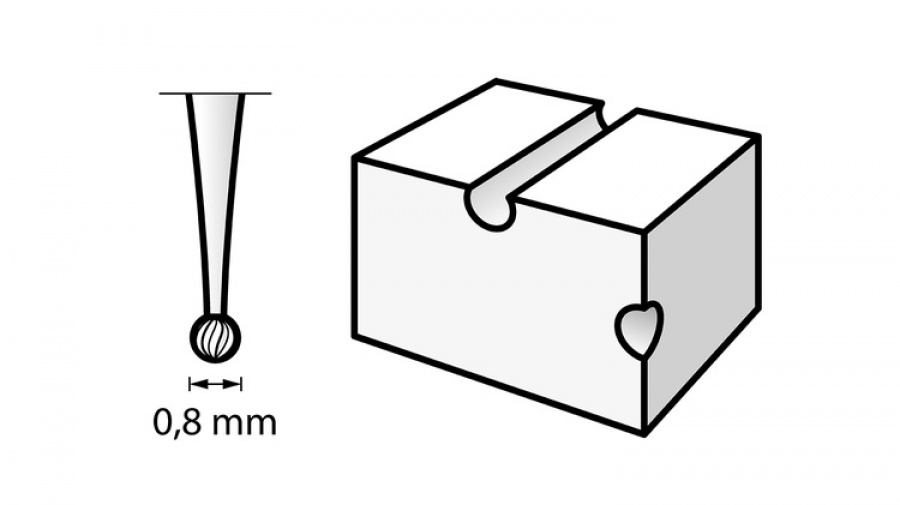 Dremel 105 fresa sferica per incisione 0,8 mm - dettaglio 2