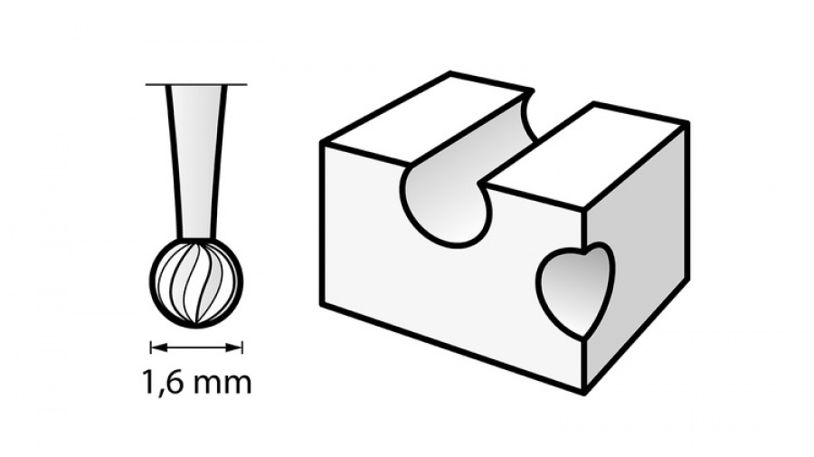 Dremel 106 fresa sferica per incisione 1,6 mm - dettaglio 2