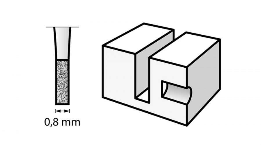 Dremel 111 fresa cilindrica lunga per incisione 0,8 mm - dettaglio 1