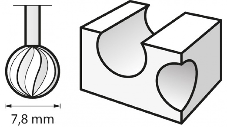 Dremel 114 fresa sferica ad alta velocità 7,8 mm - dettaglio 2