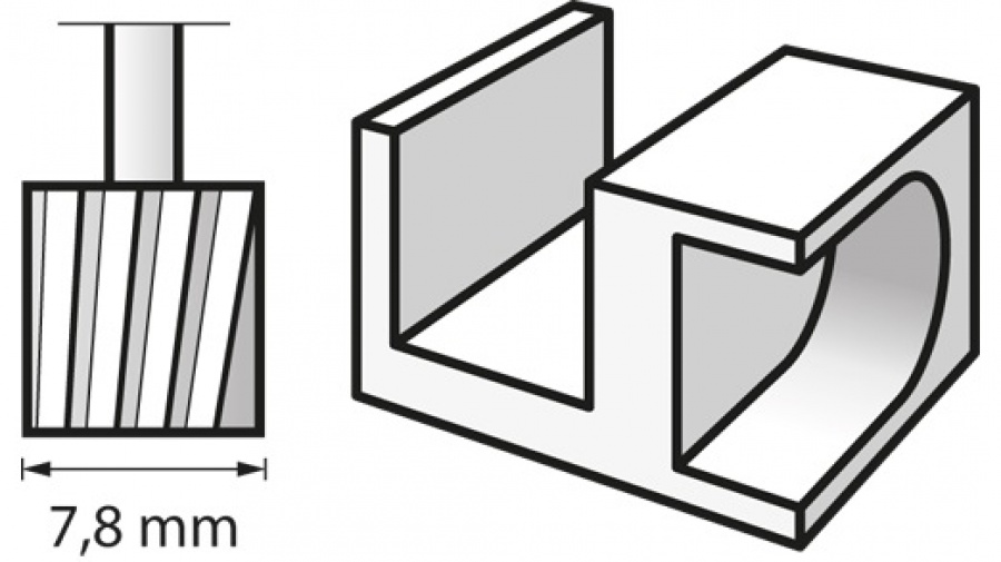 Dremel 115 fresa cilindrica ad alta velocità 7,8 mm - dettaglio 2