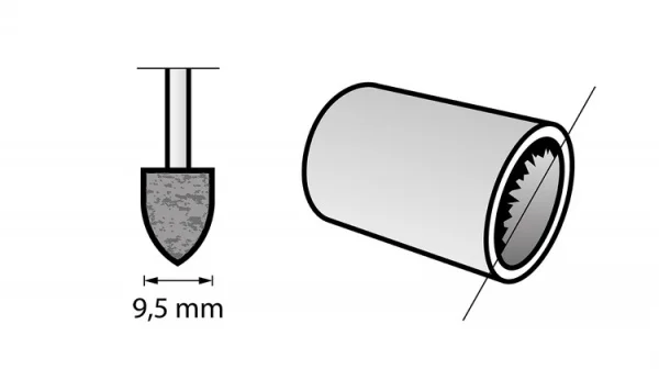 Dremel 952 moletta abrasiva conica ossido d'alluminio 9,5 mm - dettaglio 2