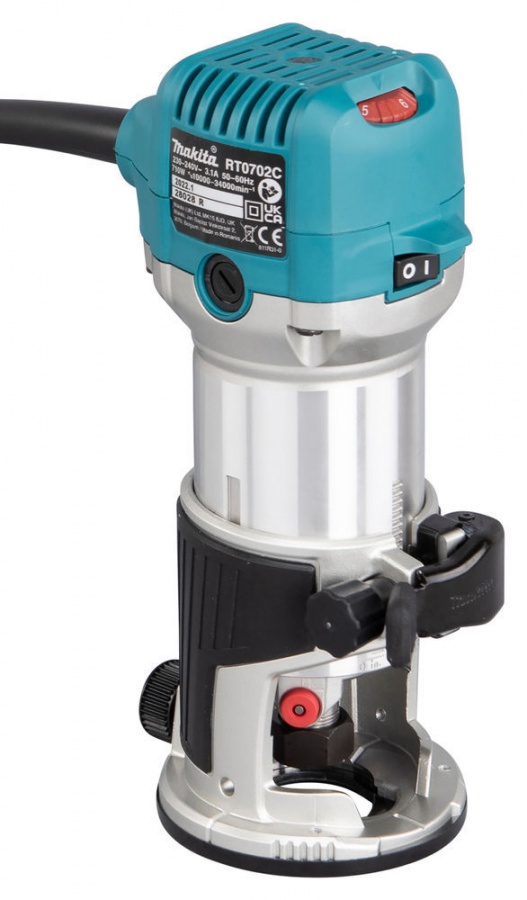 Makita rt0702cx3j rifilatore multifunzione 710 w con accessori per fresatura - dettaglio 3