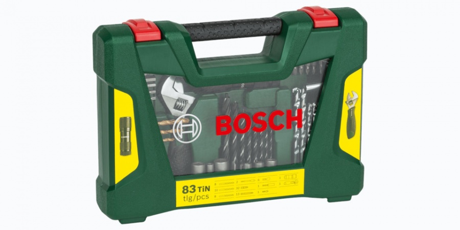Bosch hobby v-line 83 pz. set di punte e bit rivestite tin con torcia e chiave regolabile 2607017193 - dettaglio 2