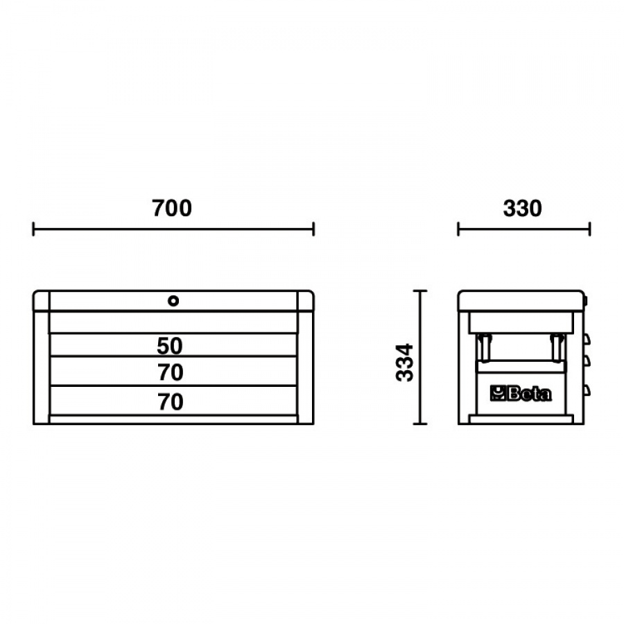 Beta rsc22 cassettiera portautensili con 3 cassetti rsc22 - dettaglio 5