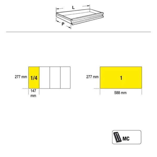 Beta rsc23 cassettiera portautensili con 5 cassetti rsc23 - dettaglio 6