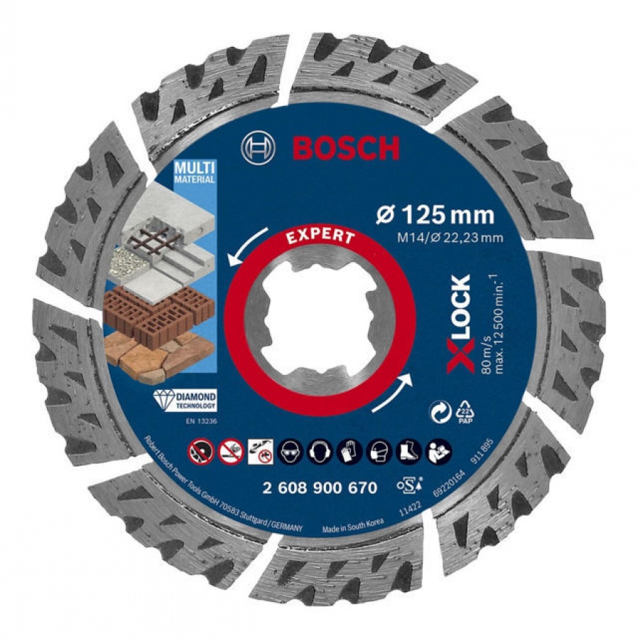 Bosch multimaterial disco diamantato expert x-lock 2608900669 - dettaglio 2