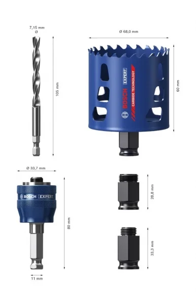 Bosch starter kit tough material sega a tazza con mandrino expert 2608900449 - dettaglio 2
