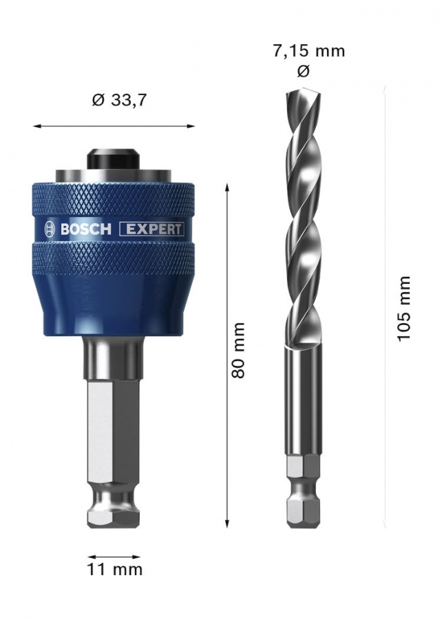 Bosch power change plus adattatore con punta di centraggio expert 2608900526 - dettaglio 2