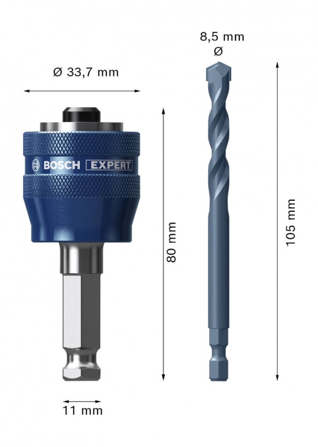 Bosch power change plus adattatore con punta di centraggio expert 2608900527 - dettaglio 2