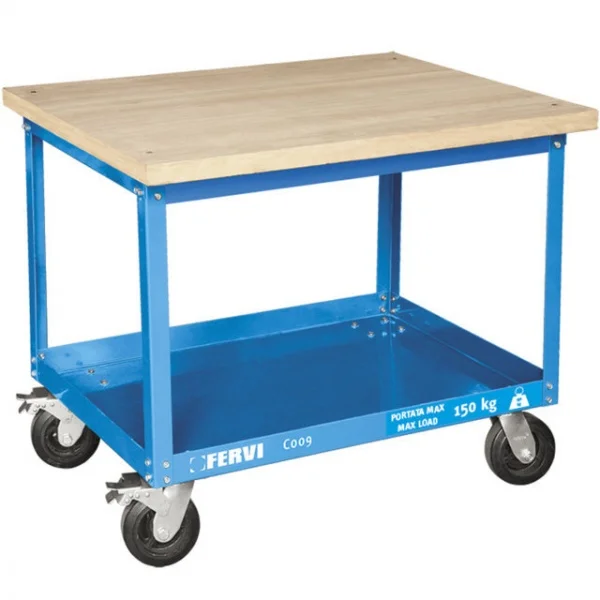 Fervi c009 carrello con ripiano in legno 150 kg - dettaglio 1