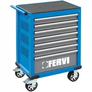 Fervi C960/AM01 Cassettiera carrellata 7 cassetti con utensili 142 Pz. - C960/AM01