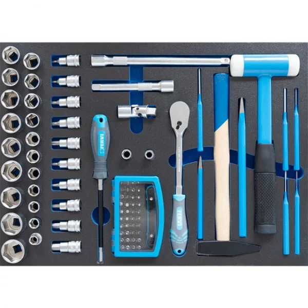 Fervi c960/am01 cassettiera carrellata 7 cassetti con utensili 142 pz. - dettaglio 4