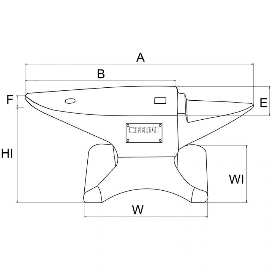 Fervi 0157 Incudine in acciaio indurito C50 - 0157