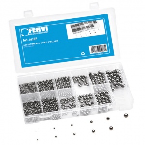 Fervi 0116p assortimento sfere d'acciaio cromate in pollici 430 pz. 0116p - dettaglio 1