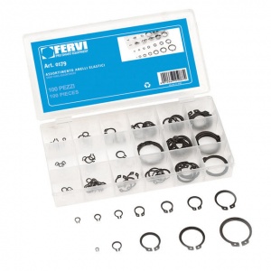 Fervi 0179 assortimento anelli elastici in acciaio 100 pz. 0179 - dettaglio 1