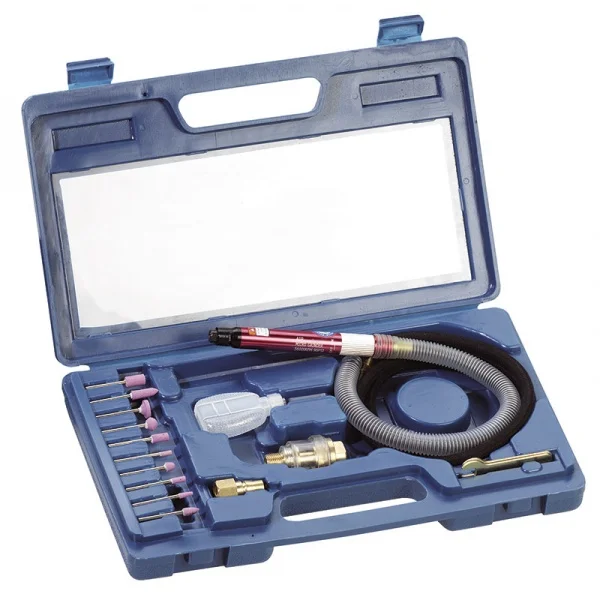 Fervi 0641 Microsmerigliatrice pneumatica flessibile con accessori 15 Pz.
