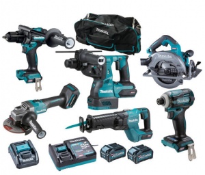 Makita DK0115G601 Set elettroutensili XGT 40 V Brushless con due batterie - DK0115G601