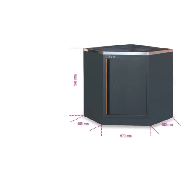 Beta c45pro cai/x modulo angolare inferiore per officina con piano inox - dettaglio 2