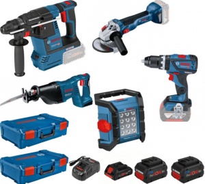 Bosch Professional Kit 5 elettroutensili 18 V con batterie ProCORE - 0615990M2X