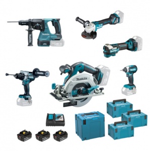 Makita DLX6126JX1 Set da 6 elettroutensili Brushless 18 V - DLX6126JX1