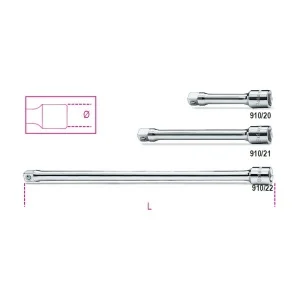 Beta 910/20 prolunga 75 mm per bussole 3/8" cromata 009100820 - dettaglio 1