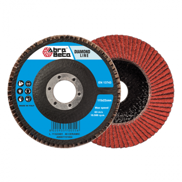 Abra Beta AB001151916 Dischi lamellari ceramicati 125 mm supporto poliestere 140 Pz. e smerigliatrice 1956 - AB001151916
