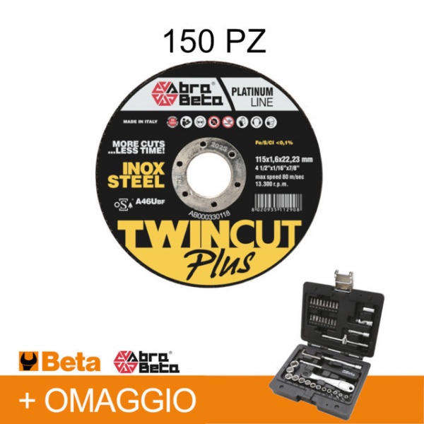 Abra beta ab000330305 dischi a46u centro piano 115 mm 150 pz. con cassetta 903e/c42 - dettaglio 1