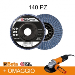 Abra beta ab001070924 dischi lamellari zirconio 115 mm supporto cotone 140 pz. e smerigliatrice 1956 - dettaglio 1