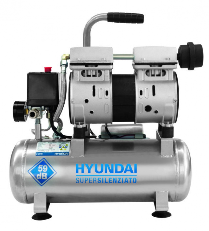 Compressore Aria Hyundai Senza Olio 50 L Silenziato cod. 65706