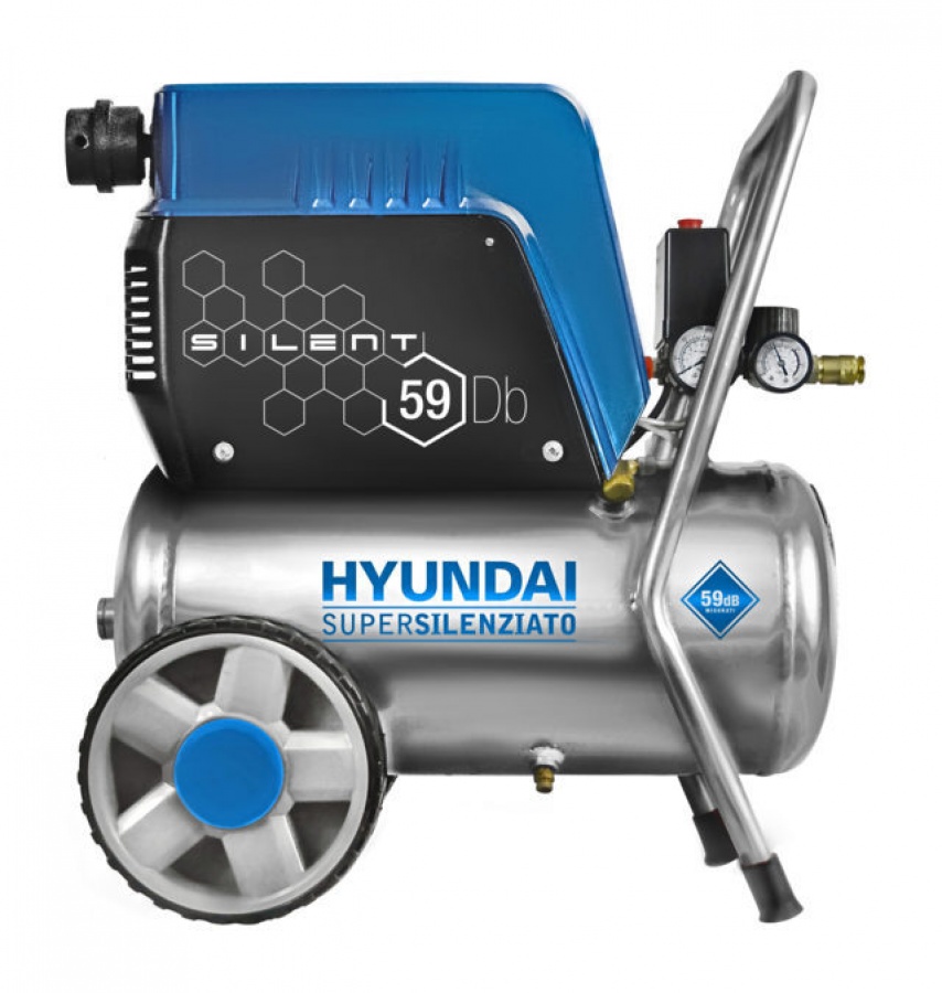 Compressore d'aria 100 lt Hyundai 65704 3 motori super silenziato